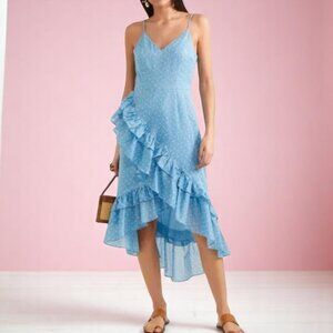 LoveShackFancy Sky Blue High-Low Dress